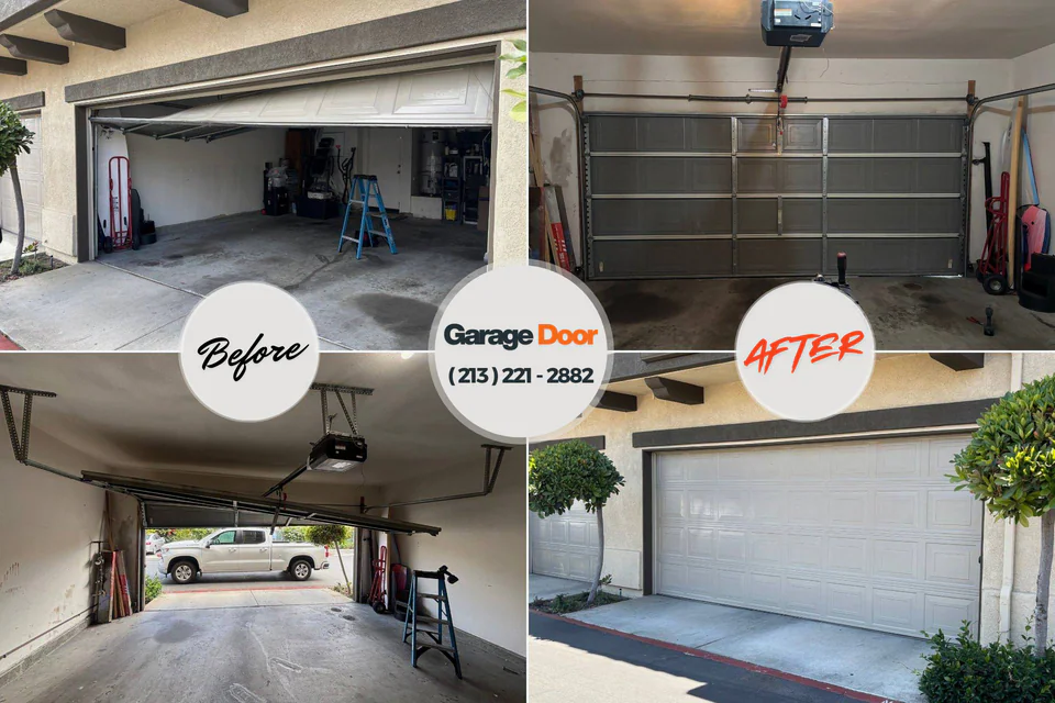 Before and after: garage door repair Flourtown, PA